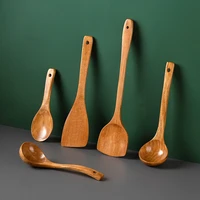 8 types wooden turner spatula rice spoon big soup scoop non stick cookware for cooking wood kitchen cooking utensils supplies