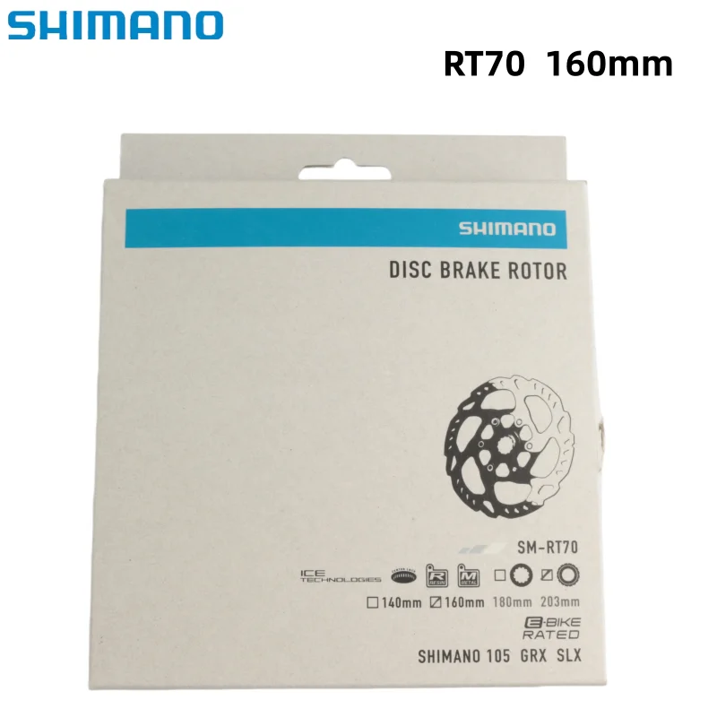 Фото Ротор дискового тормоза Shimano SM-RT70 140 мм 160 мм с внешним креплением Center Lock, технология Ice, в коробке, японский. №2