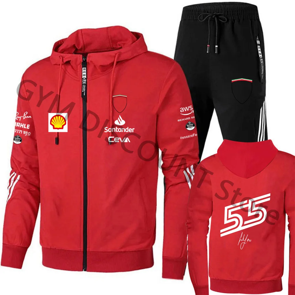 

Formula One Driver Carlos Sainz F1 Racing Fans Jacket Team Logo Tracksuit Men/Women Spring Autumn Zipper Hoodie Sets Oversized