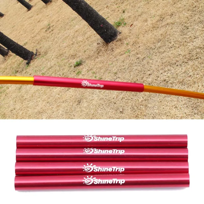 

4pcs Durable Aluminium Alloy Tent Pole Repair Tube Single Rod Mending Pipe Emergency For Camping Hiking Awning Accessory Kit