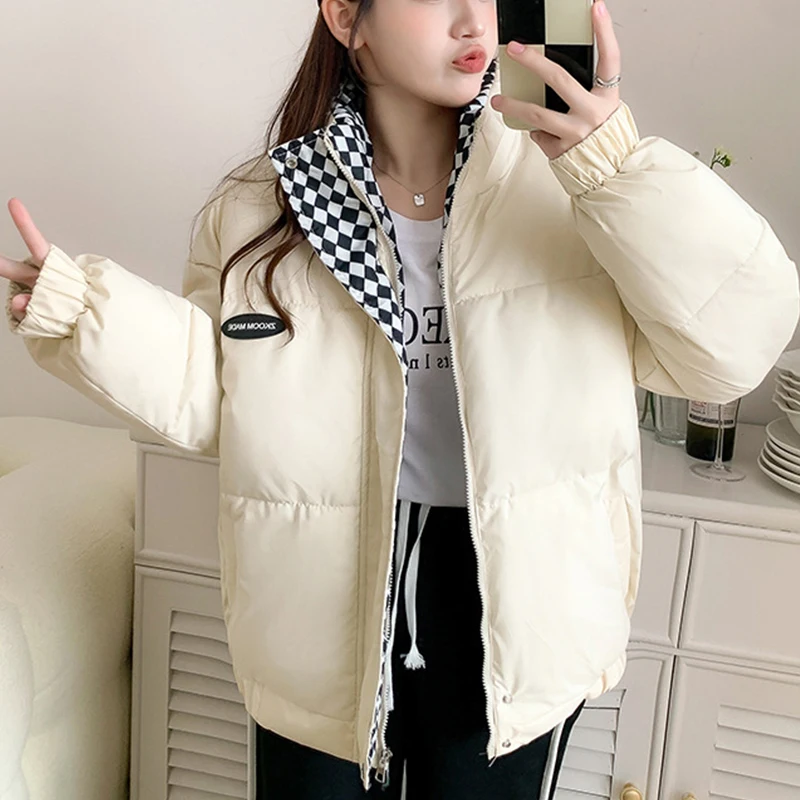 

Женская зимняя куртка с хлопковой подкладкой, короткая корейская модная утепленная куртка с воротником-стойкой, женское короткое универсальное пальто