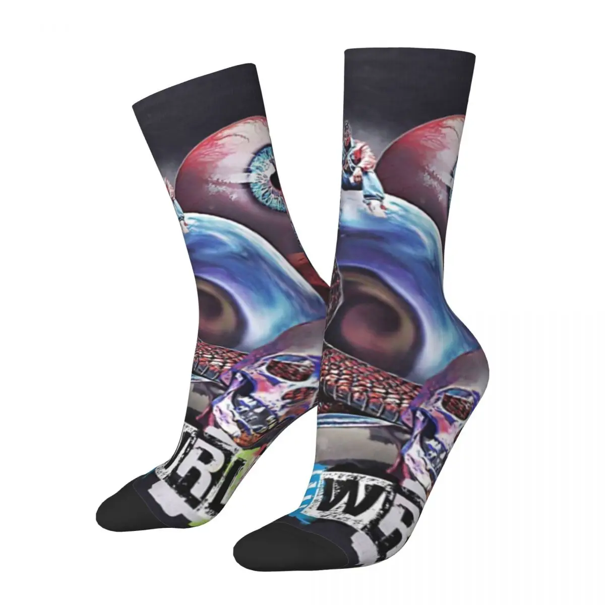 

Забавные сумасшедшие Компрессионные носки для мужчин 999 в стиле хип-хоп Harajuku Juice Wrld, качественные носки с принтом для мальчиков, повседневный подарок