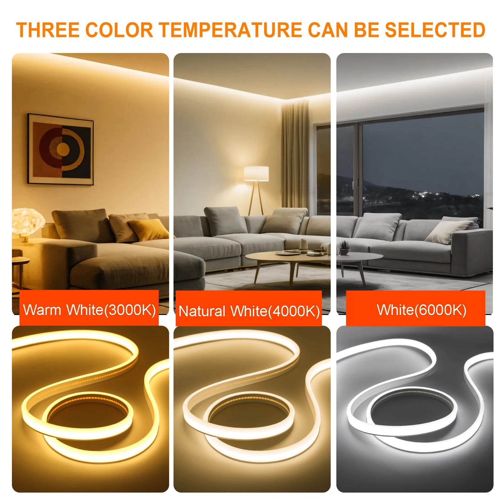 Светодиодная лента 12 в 24 В COB суперъяркая 320 светодиодов/м RA90 IP65 водонепроницаемая