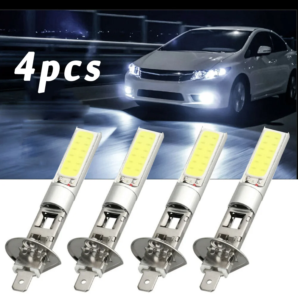 

4pcs H1 LED Headlight Bulbs 6000LM 12V 6000K Xenon White High Beam Car Turn Signal Light Waterproof Auto Fog Lamp 100W