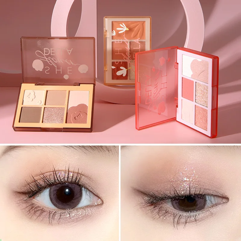 Матовые тени для век блестящие пигментированные 6 цветов оптом - купить по