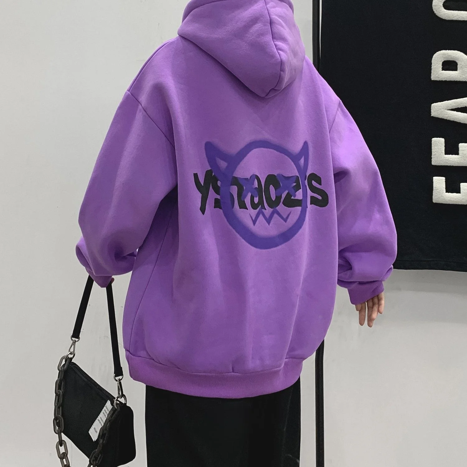 

Harajuku Printed Hoodie Pullover Sweater 2022 Winter Plush Thickened Loose American Sweater Boys and Girls Versatile Sweatshirt