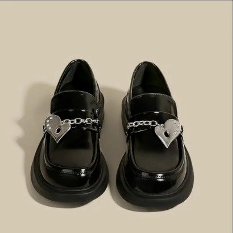 

2022 New Retro Thick-soled Loafers Women's Shoes College Style Sponge Cake Bottom Japanese Soft Leather Small Leather Shoes
