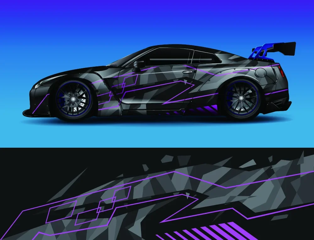 Виниловая оберточная пленка с изображением тигра на весь корпус современный