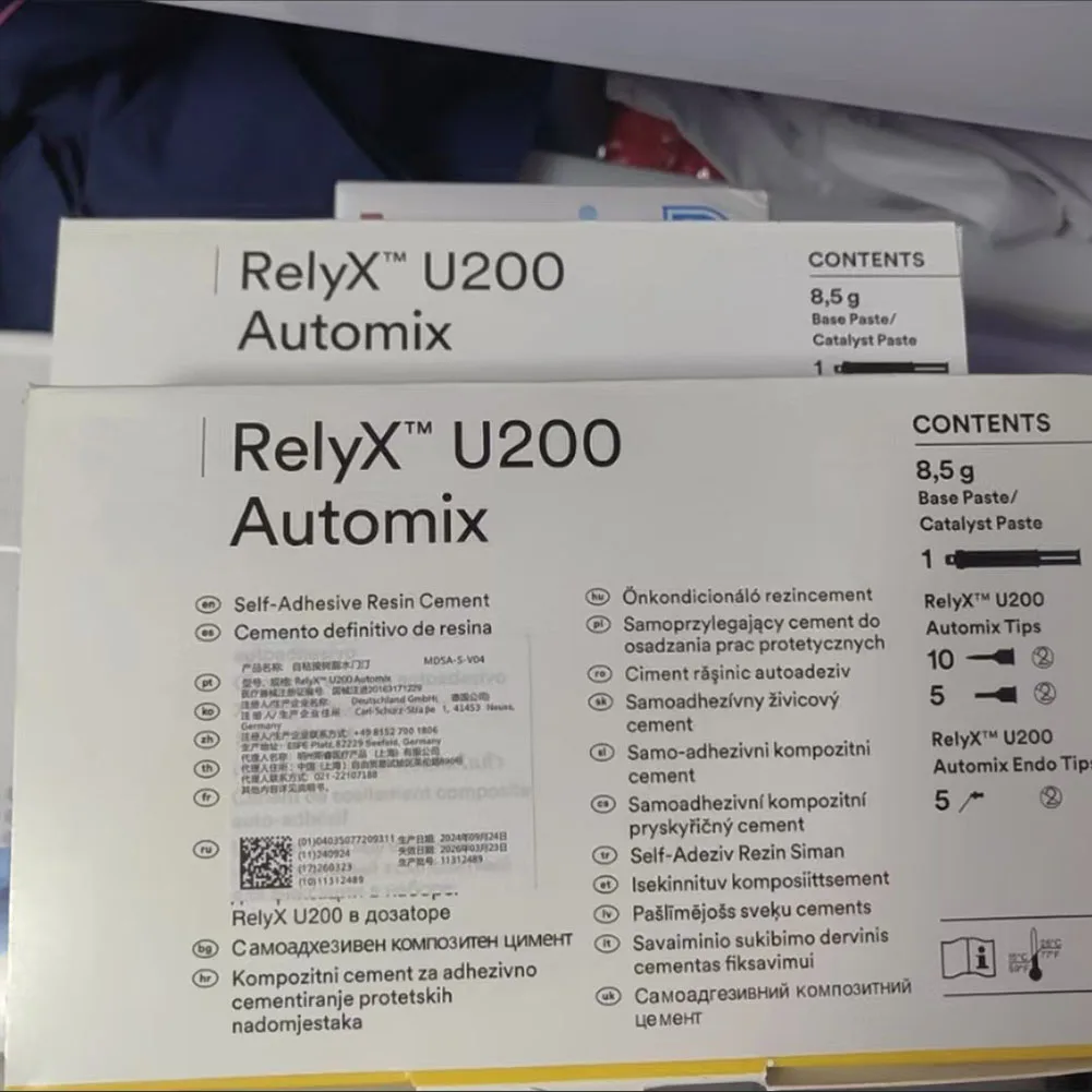 Фото Стоматологический цемент RelyX U200 (8,5/11 г), двухкомпонентная самоклеящаяся паста для реставрации металлокерамических конструкций RelyX Unicem 2, адгезив для металлокерамических реставраций №5