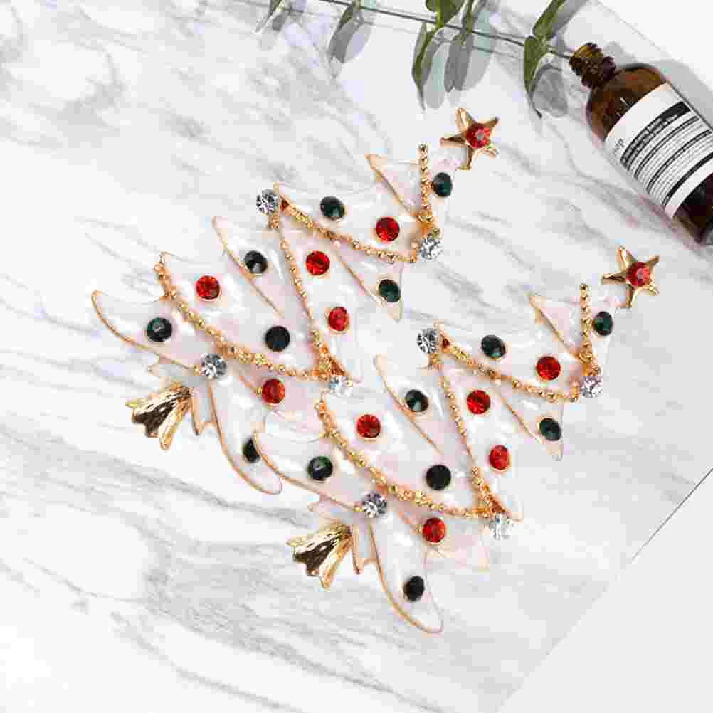 

2pcs Christmas Tree Breastpins Fashion Breastpin Clothes Decor Brooches for Ladies