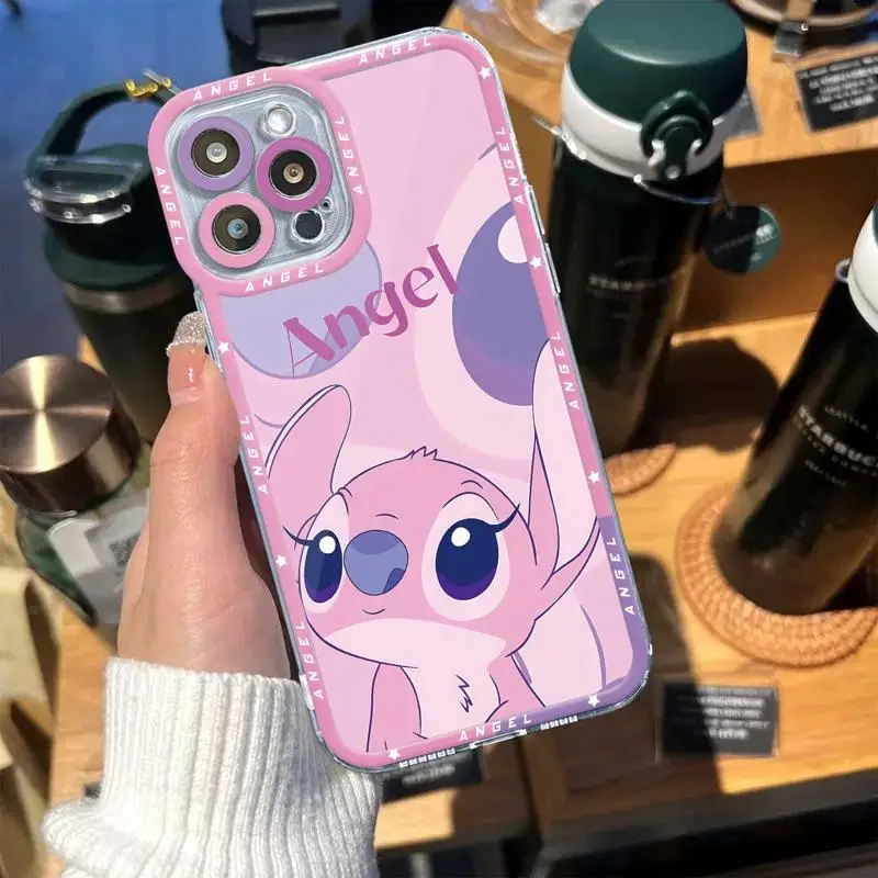 Прозрачный чехол для Xiaomi Redmi Note 11 8 9 8T 1 1T 10 Pro 9S 10S 11S Обложка Mi 9A 9C 10A розовый Ститч