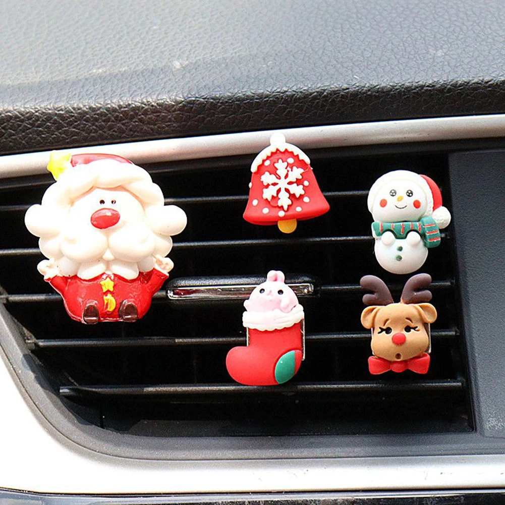 

Car Air Outlet Perfume Clip Conditioning Christmas Santa Claus Ornaments Decor Car Interior Decoration Accessories