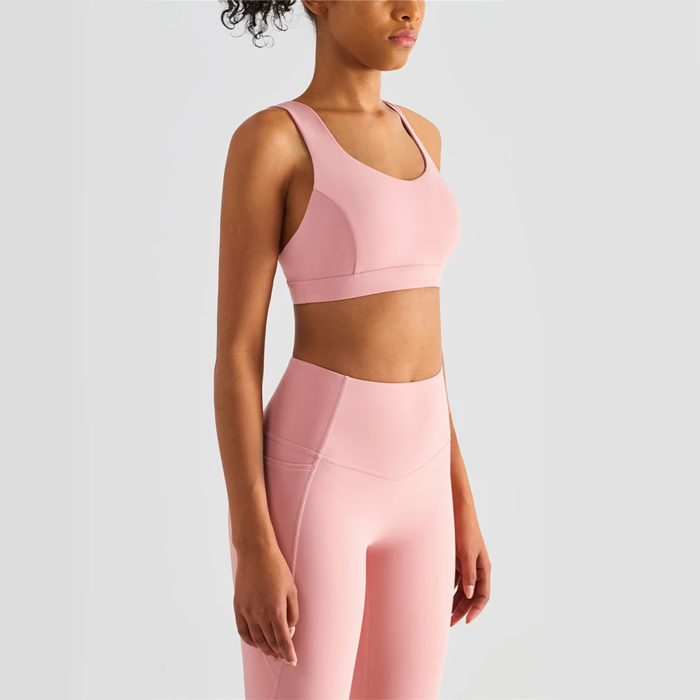 

Sport Bra Gym Fitness Running Nylon Cross Beauty Back Breathable Vest Yoga Wear for Women Elasticity Workout Underwear Gathered