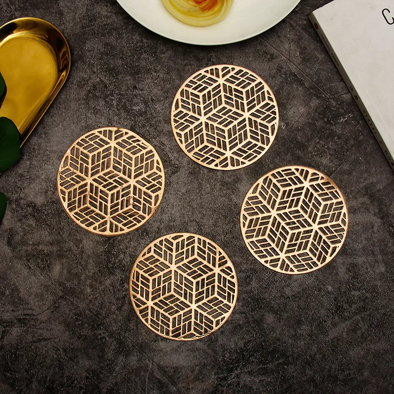 

6pcs PVC Coasters For Glasses Drinks Mug Coaster Placemat Kitchen Table Drink Coaster Set Table Mat Coasters For Coffee Cups