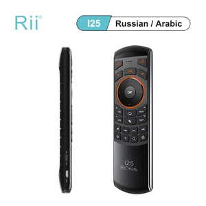 Беспроводная клавиатура Rii Mini i25 2,4G, русская, Арабская раскладка, Воздушная мышь с ИК-пультом дистанционного управления, обучение для Android TV BOX PC