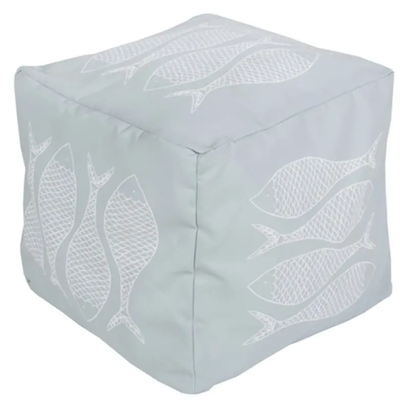 

18 x 18 in. Outdoor Fish Cube Pouf