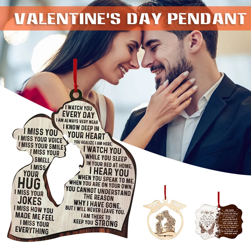 

Wooden Valentine's Day Pendant Personalized Hanging Ornament For Home Living Room Bedroom Decor For Love