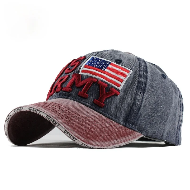 

100% Washed Cotton Baseball Caps Men Summer Cap Embroidery Casquette Dad Hat for Women Gorras Planas snapback Hat Army