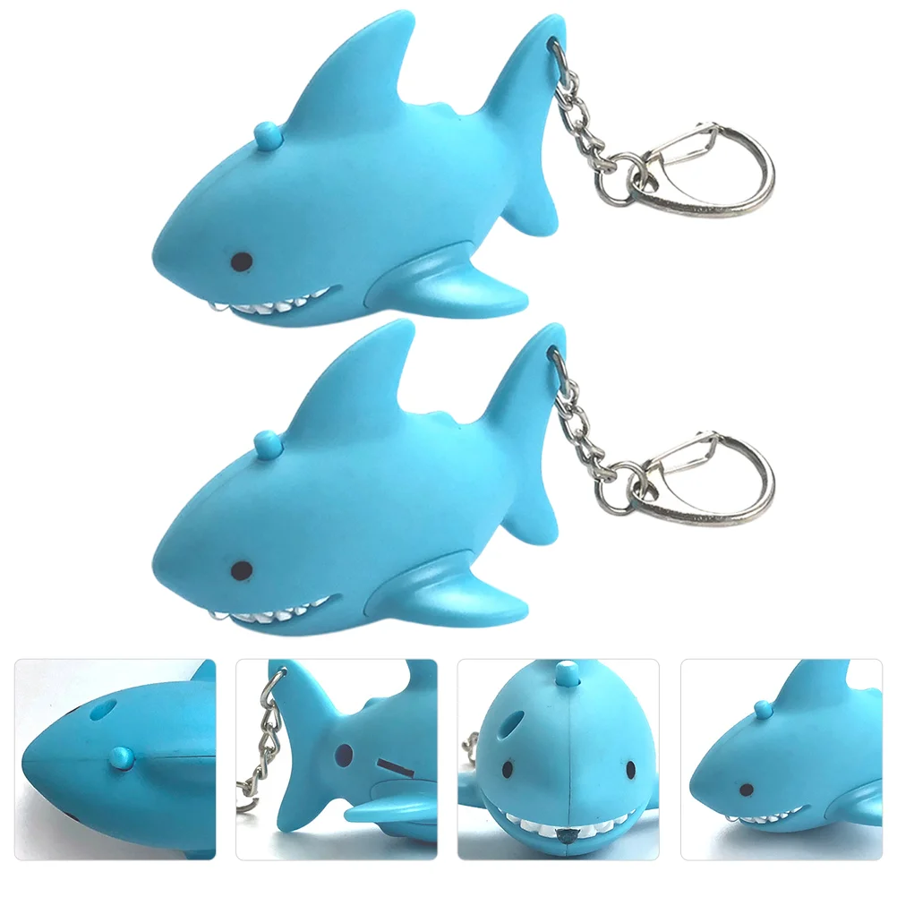 

2 Pcs Singing Keychain Shape Toys Sounding Key Ring Glow Toys Shark Keychain Vocalize Metal Backpack Keyring Song Keychain