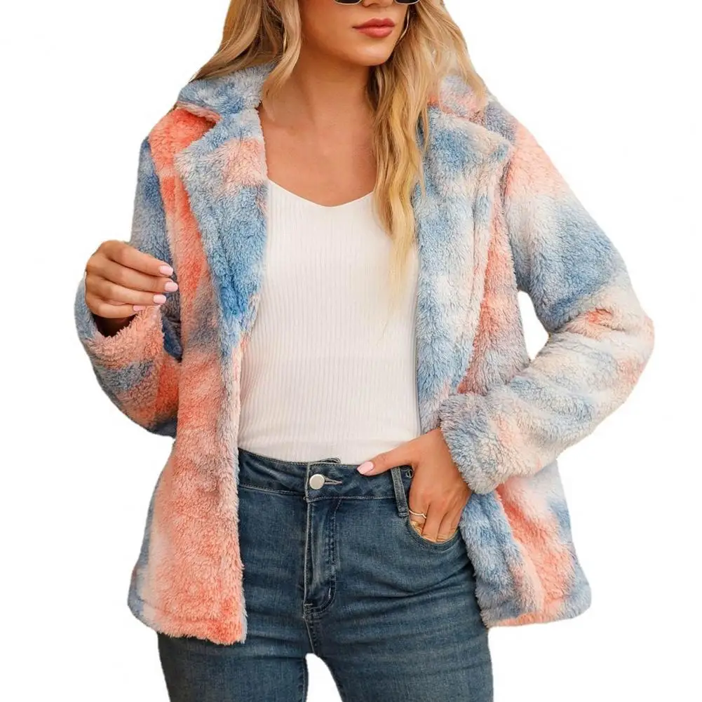 

Autumn Women Coat Tie-dye Cardigan Lady Winter Thick Coat veste femme Outwear