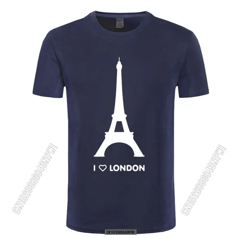 

New Season Tee I Love London T Shirt Eiffel Tower Funny Design Trendy Tshirt Homme Cotton Soft Hipster Camiseta Size