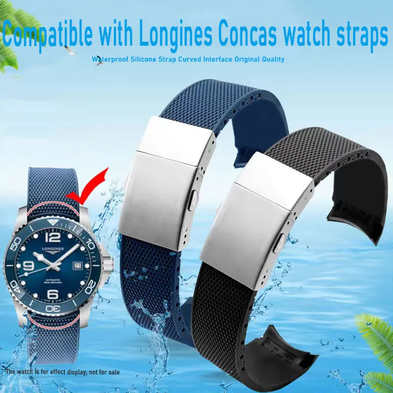 

Without Buckle 21mm High Quality Rubber Rubber Diving Strap Men's and Women's Watch Accessories