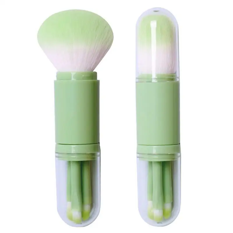 

Mini Makeup Brushes Travel Small Makeup Brush Set In Retractable Design 4 In 1 Portable Travel Lip Brush Highlight Brush