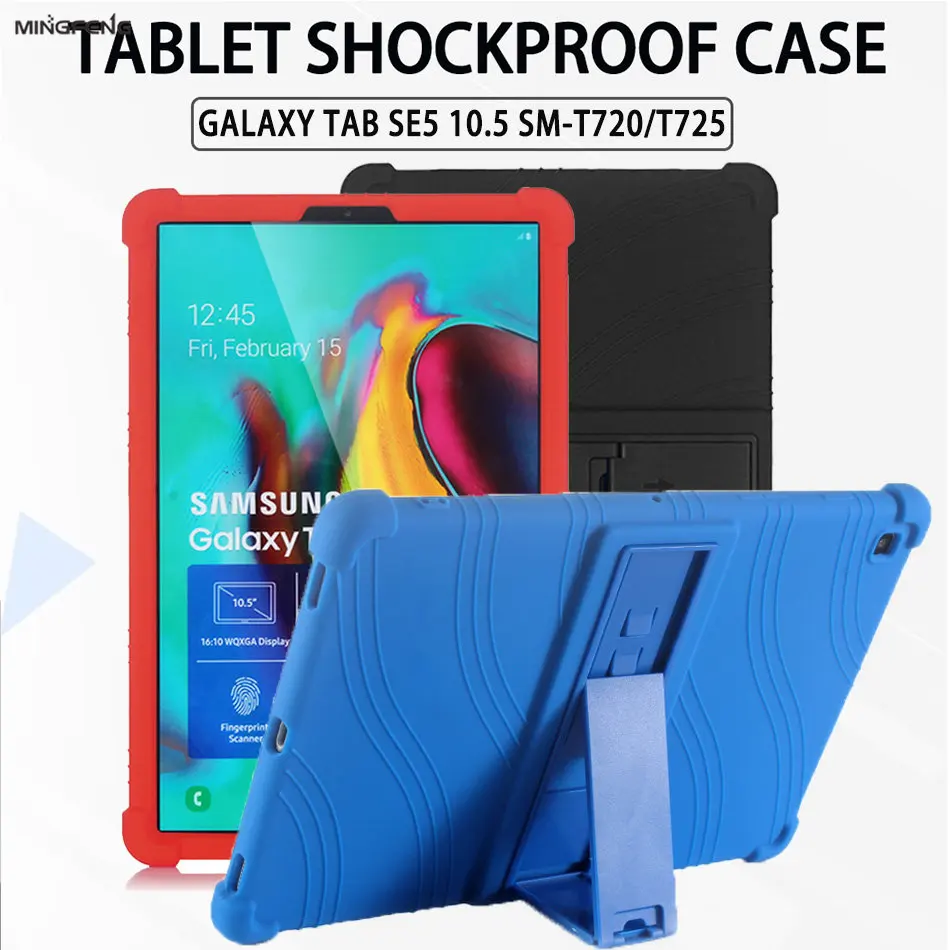 

4 Thicken Cornors Silicon Cover Case with Kickstand For Samsung Galaxy Tab S5E 10.5" Tablet PC SM-T720 SM-T725 Shockproof Funda