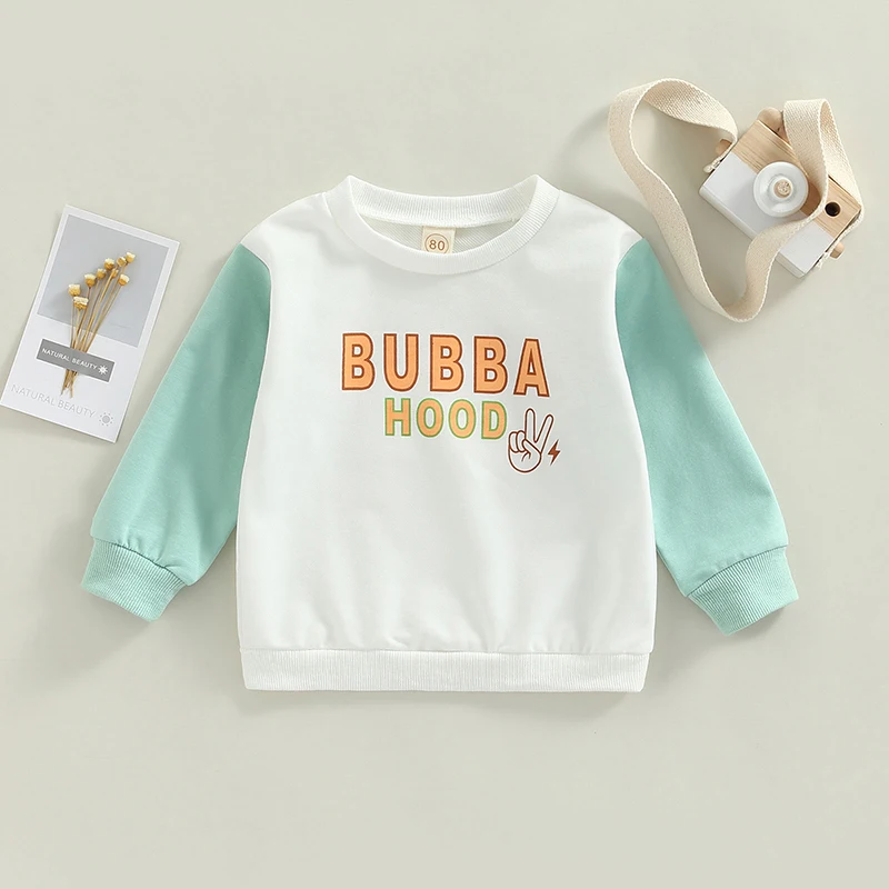 

Детский свитшот с круглым вырезом и надписью