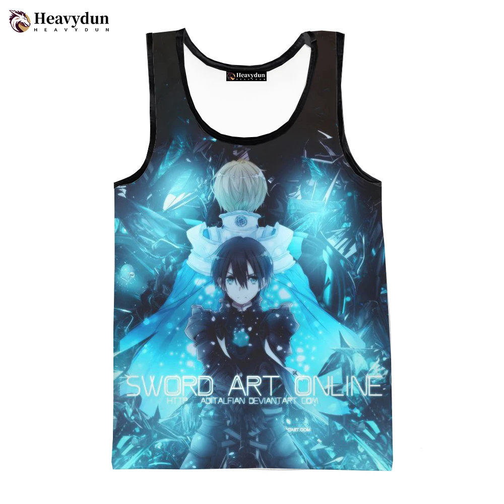 

Newest Game Sword Art Online 2023 Fashion Summer Men Tank Tops Sleeveless Shirts Harajuku Personality 3D Printed Men's Clothing