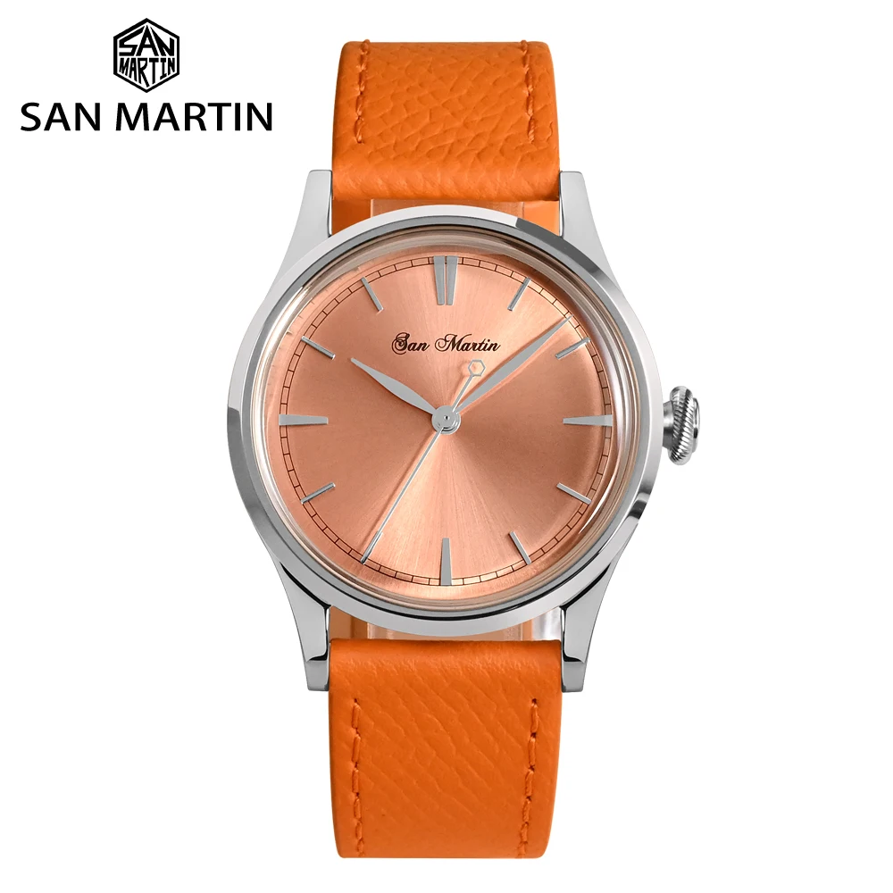 

San Martin 38mm Fashion Dress Mens Watches PT5000 Sapphire Glass 50m Waterproof Automatic Mechanical Men Leather Strap Watch
