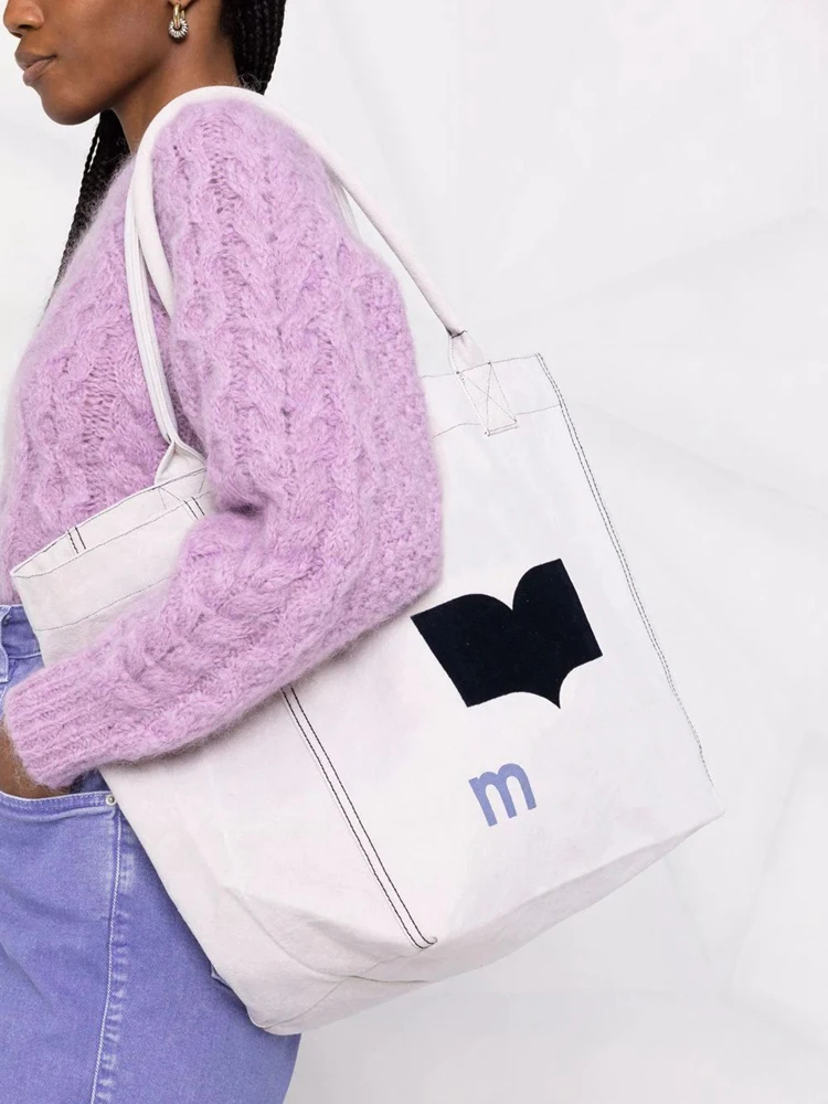 

2022 Spring New Canvas Bag Velvet Print Women Big Shopping Bag