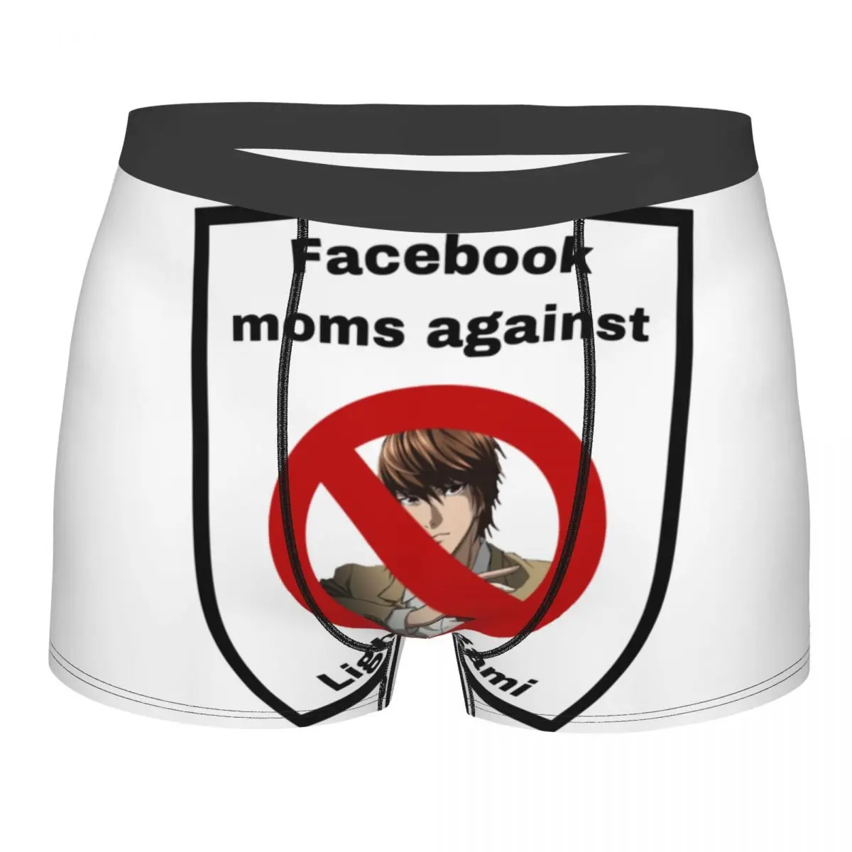 

Humor Boxer Shorts Panties Briefs Man Facebook Moms Against Him Underwear Death Note Light Yagami Soft Underpants for Homme