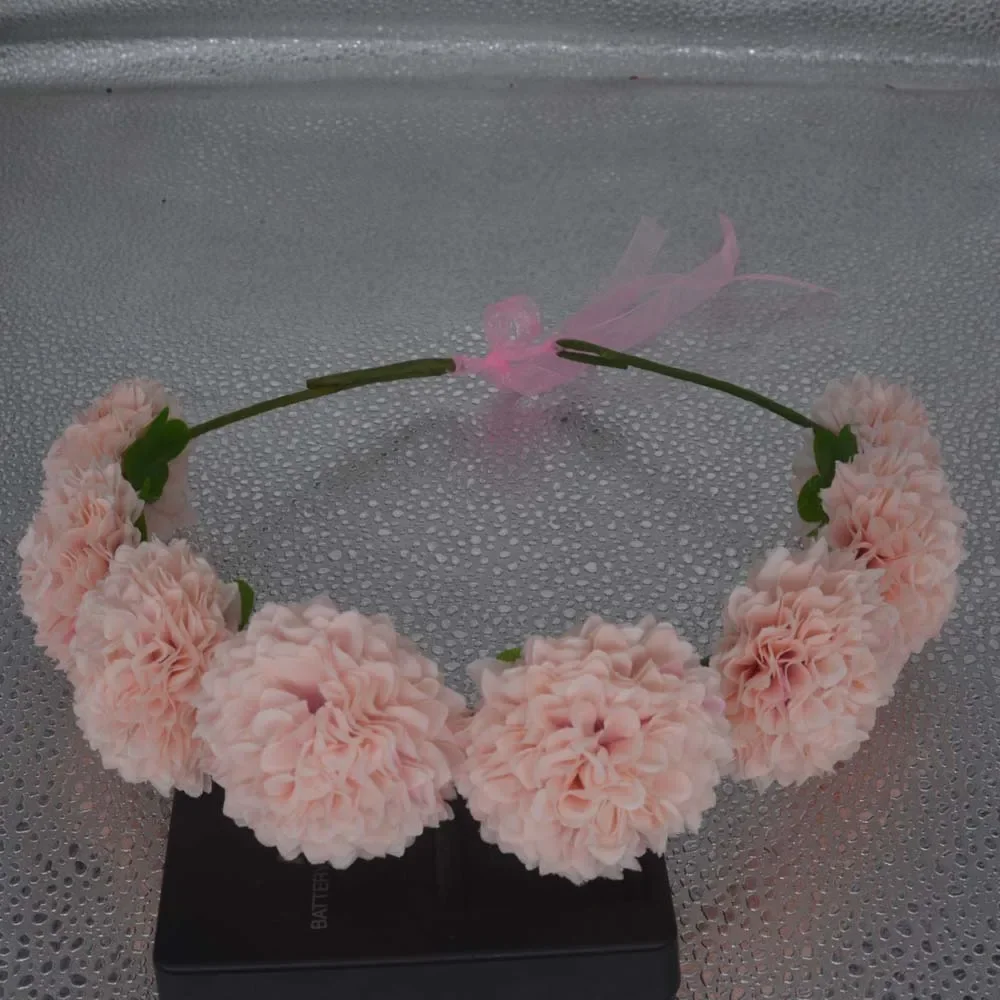 Регулируемый цветочный венок гортензии для женщин и девочек повязка на голову