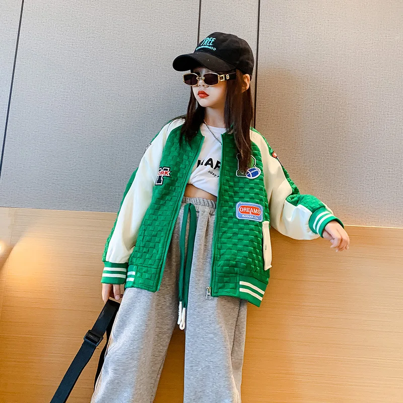

Girls' autumn small square baseball uniform 2022 new children's casual sports girl jacket coat winter clothes for girls