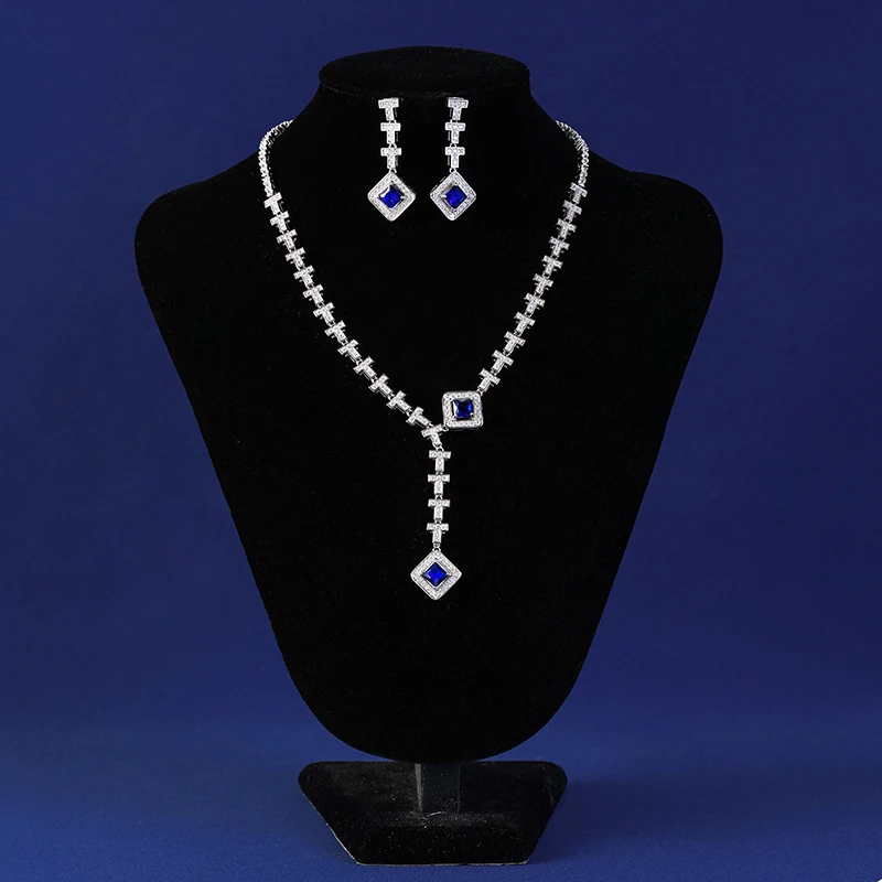 Модные свадебные ювелирные наборы для невесты из двух частей блестящее женское