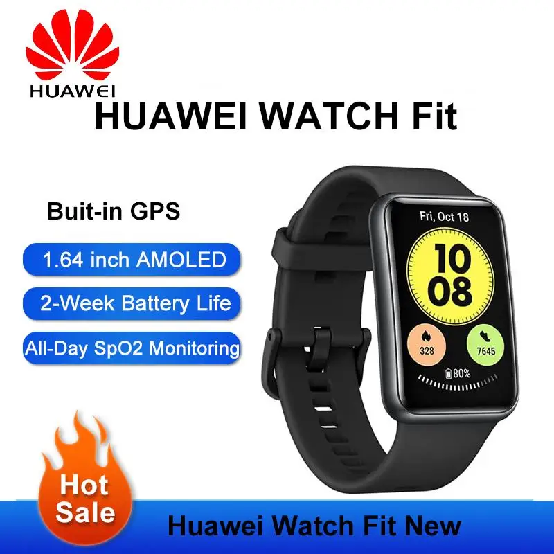 

New HUAWEI Watch Fit Smart Watch 1.64'' AMOLED Display Watch 10 Day Battery Life All Day Spo2 Monitoring Heart Rate GPS Watch