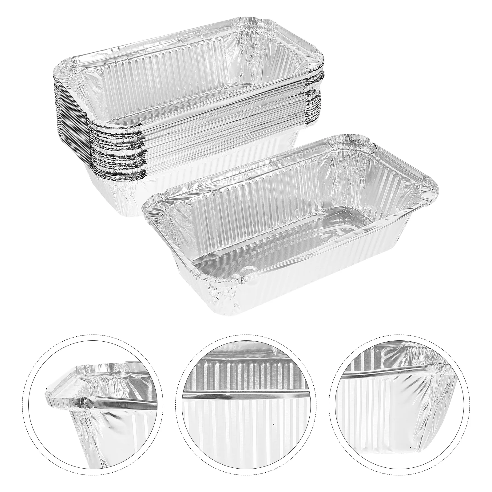 

25pcs Heated Boxes Meal Prep Containers Takeout Pans Aluminum Pan Box pans Barbecue Pan for