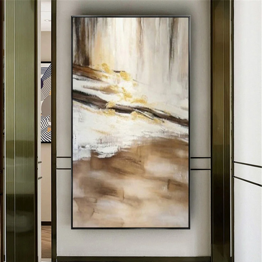 

High-quality hand-painted Modern Gold Foil mural Canvas Art Handmade Abstract Oil Painting nordic pop Acrylic Paintings Artwork