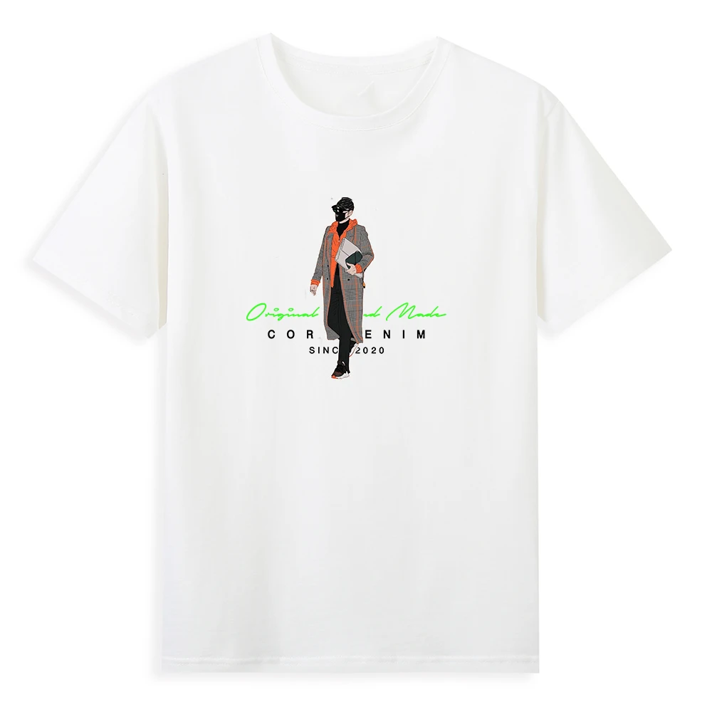 

New cotton T-shirt luxury brand co-ed trendy print 100% cotton