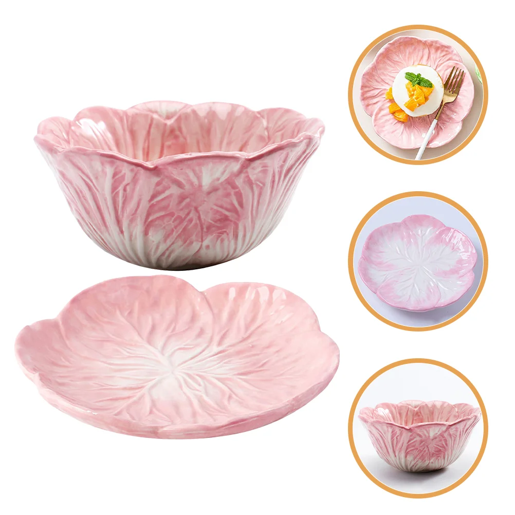 

Bowl Ceramic Bowls Cabbage Plate Easter Serving Cartoon Tableware Dinner Cream Pasta Dish Sauce Ice Salad Appetizer Cereal