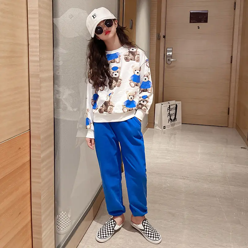 

Spring Autumn Girls Sports Clothes Set Sweatshirt+Pants 2Pcs Suit For Girls Christmas Gift Clothing For Girls 4 6 8 14 Years