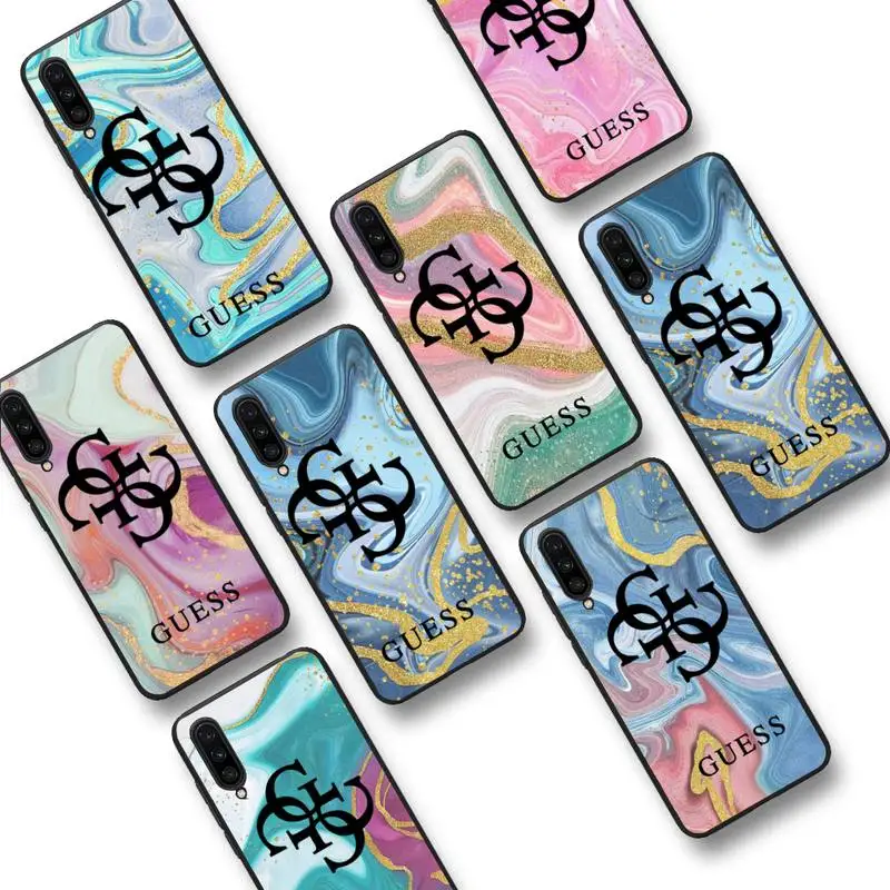 

Luxury GUESS Glitter Gradient Marble Texture Phone Case For Xiaomi mi9 mi8 F1 9SE 10lite note10lite Mi8lite xiaomi mi5x