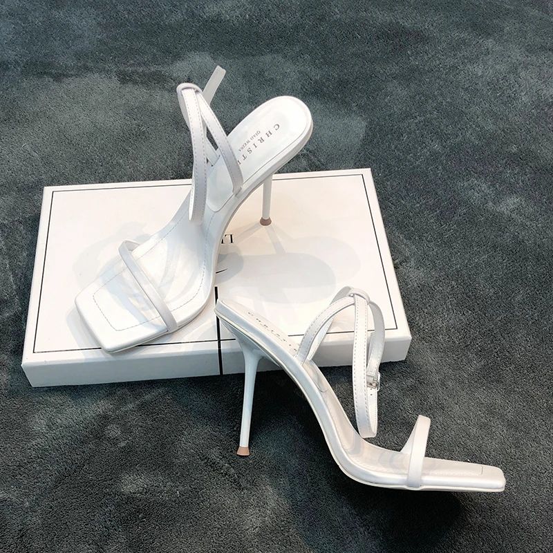 

2022 Ankle Strap Women Sandals Summer Fashion Brand Thin High Heels Gladiator Sandal Shoes Narrow Band Party Dress Pump Shoes