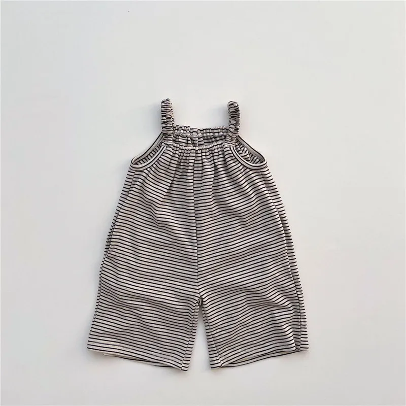 

EnkeliBB Toddler Boy Casual Overalls Striped Pattern Kids Boys and Girls Korean Style Loose Jumpsuits Spring Summer Clothes Baby