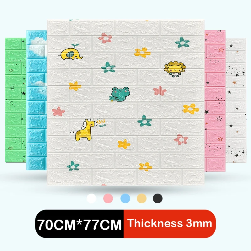 

70x77cmNew Wall Stickers Self Adhesive Foam Brick Room Decor DIY 3D Wallpaper Wall Decor Living Wall Sticker For Kids Room