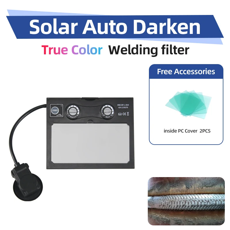 Шлем для сварки/полировки/шлифования с автозатемнением на солнечной батарее/маска для лица/маска для сварки истинных цветов/фильтр крышки