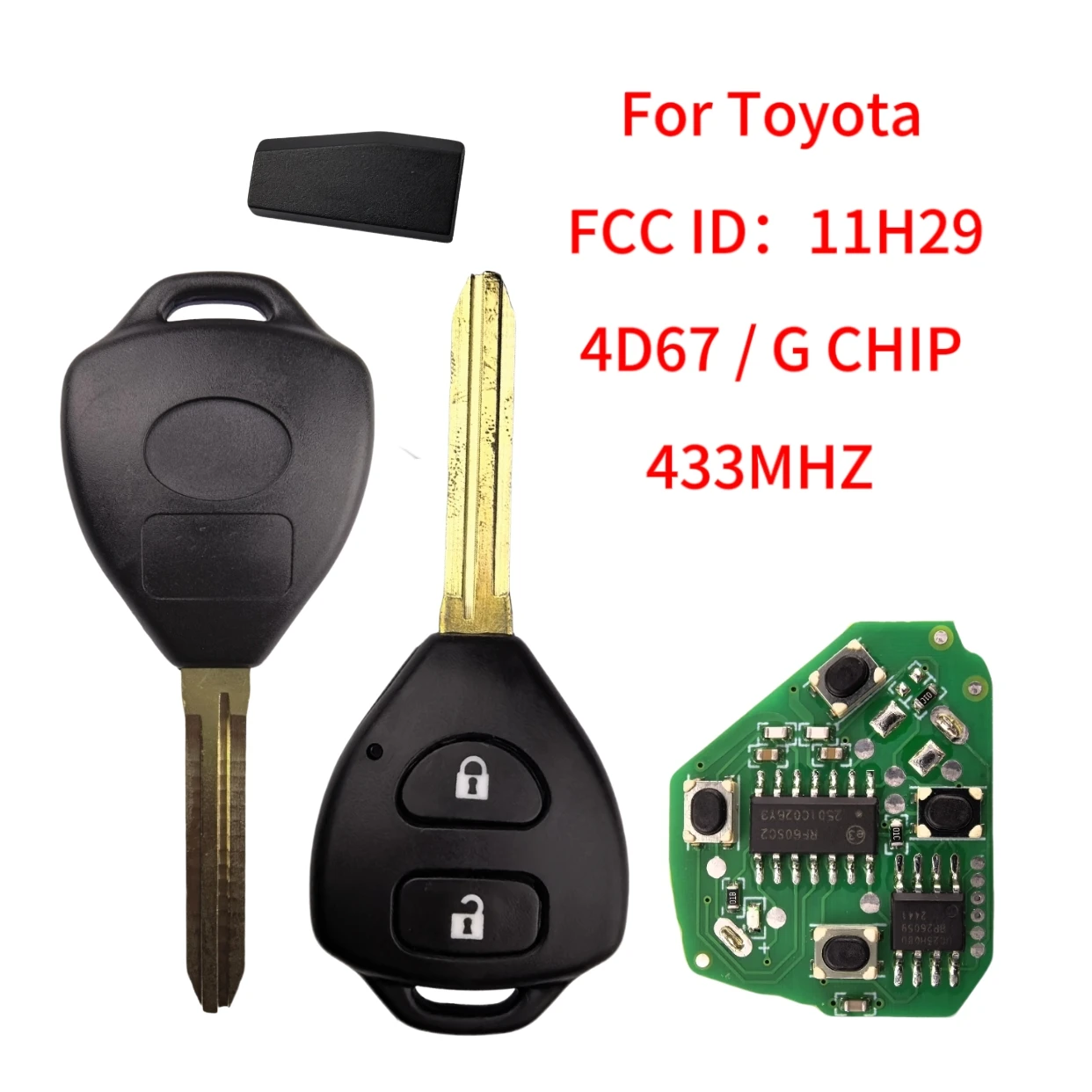 Фото Jingxin FCC:11H29 для Toyota RAV4 Corolla Europe 2006 2007 2008 2009 2010 2 кнопки умный дистанционный автомобильный брелок 433 МГц 4D67/G чип №1
