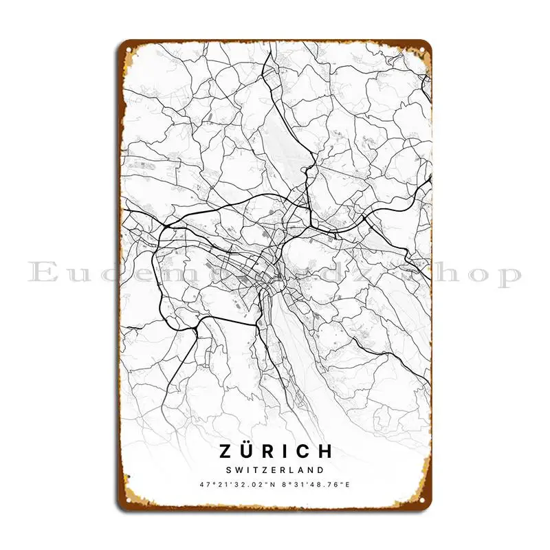 Металлический плакат с надписью из Швейцарии, изготавливаемый по индивидуальному заказу Настенный декор, оловянный плакат