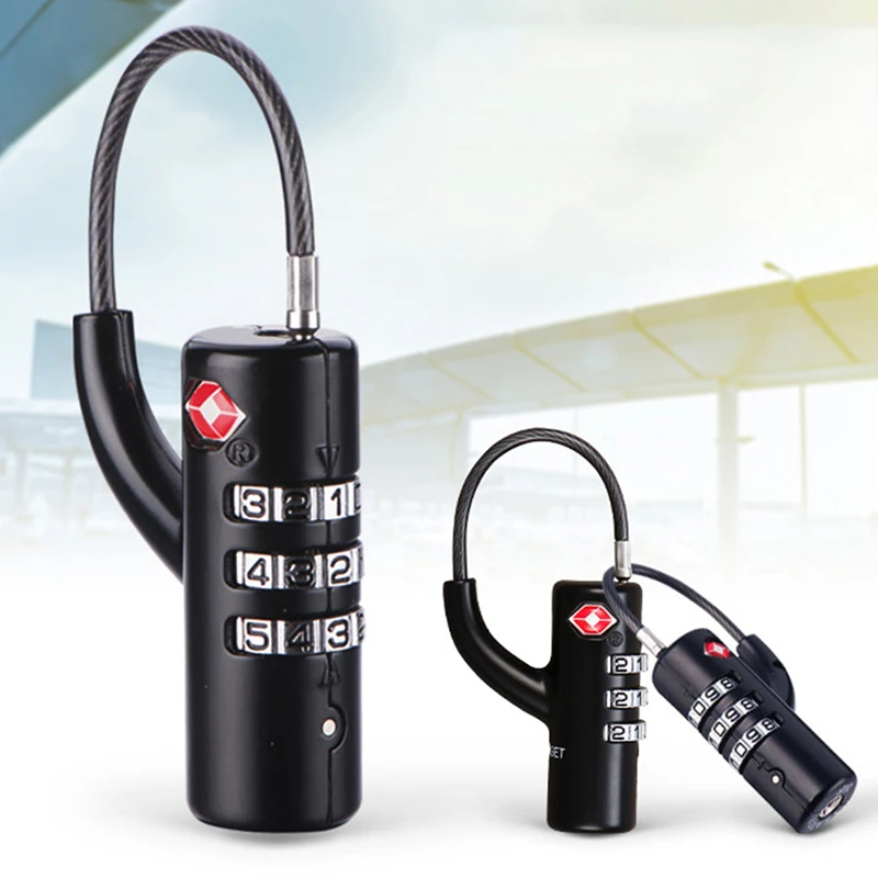 

Замок TSA на таможне за рубежом, тележка для таможенного оформления, чемодан, рюкзак, замок с паролем, замок со стальным кабелем